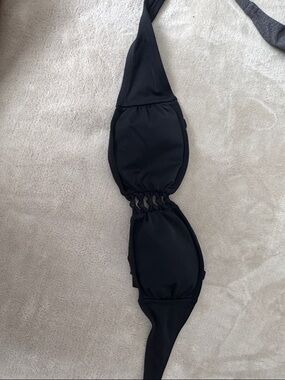 Xhilaration Black Bikini Swim Top with Supportive Straps